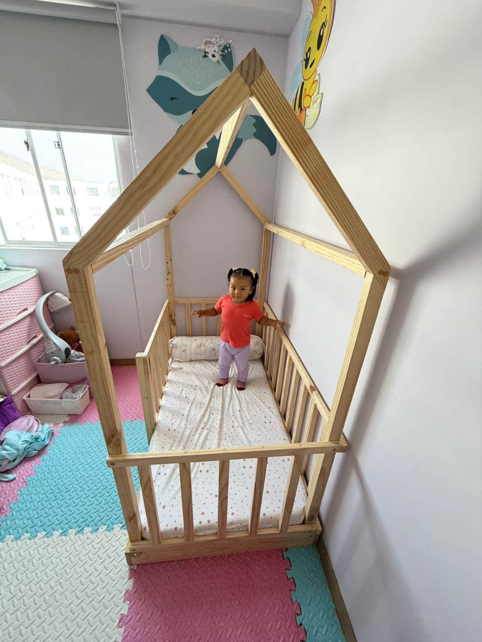 Cuna Montessori Casita evolutiva Modelo "Mile" (Tamaño cuna estándar)