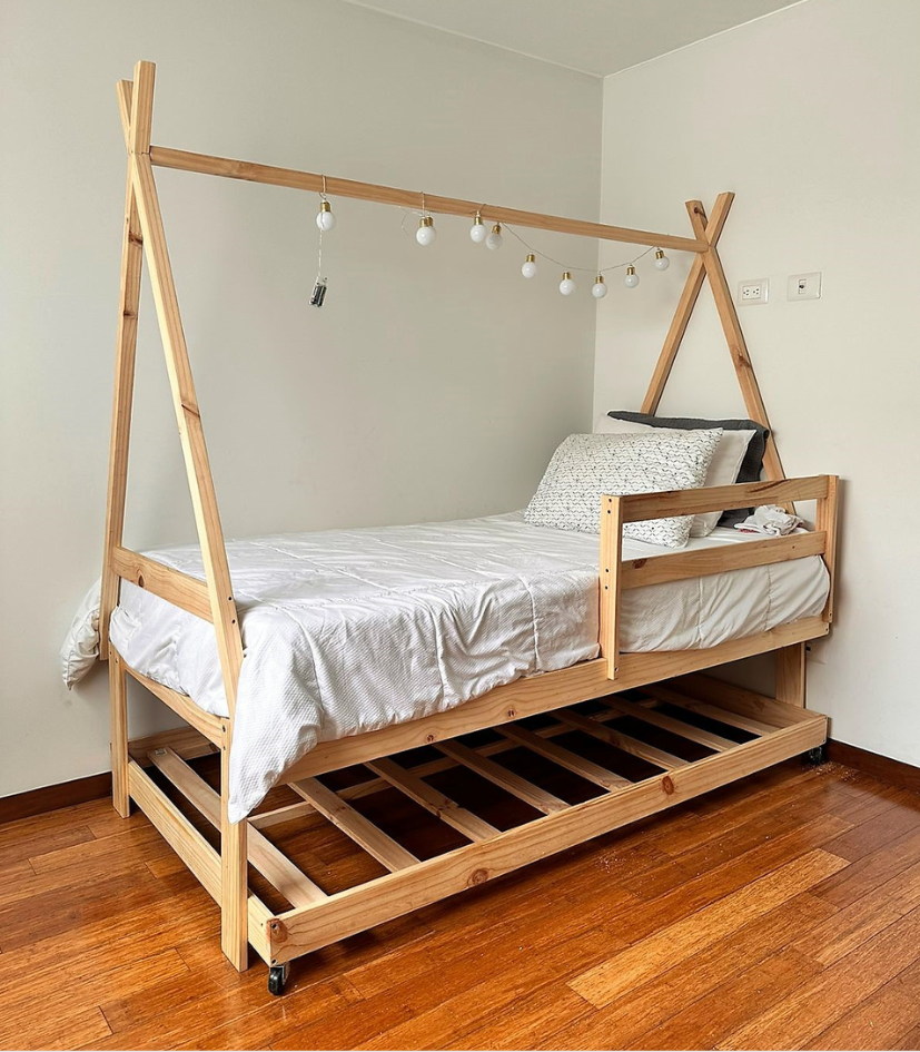 cama tipi con cama auxiliar