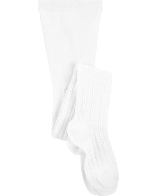 Medias de punto trenzado blancas Talla 4-7 años