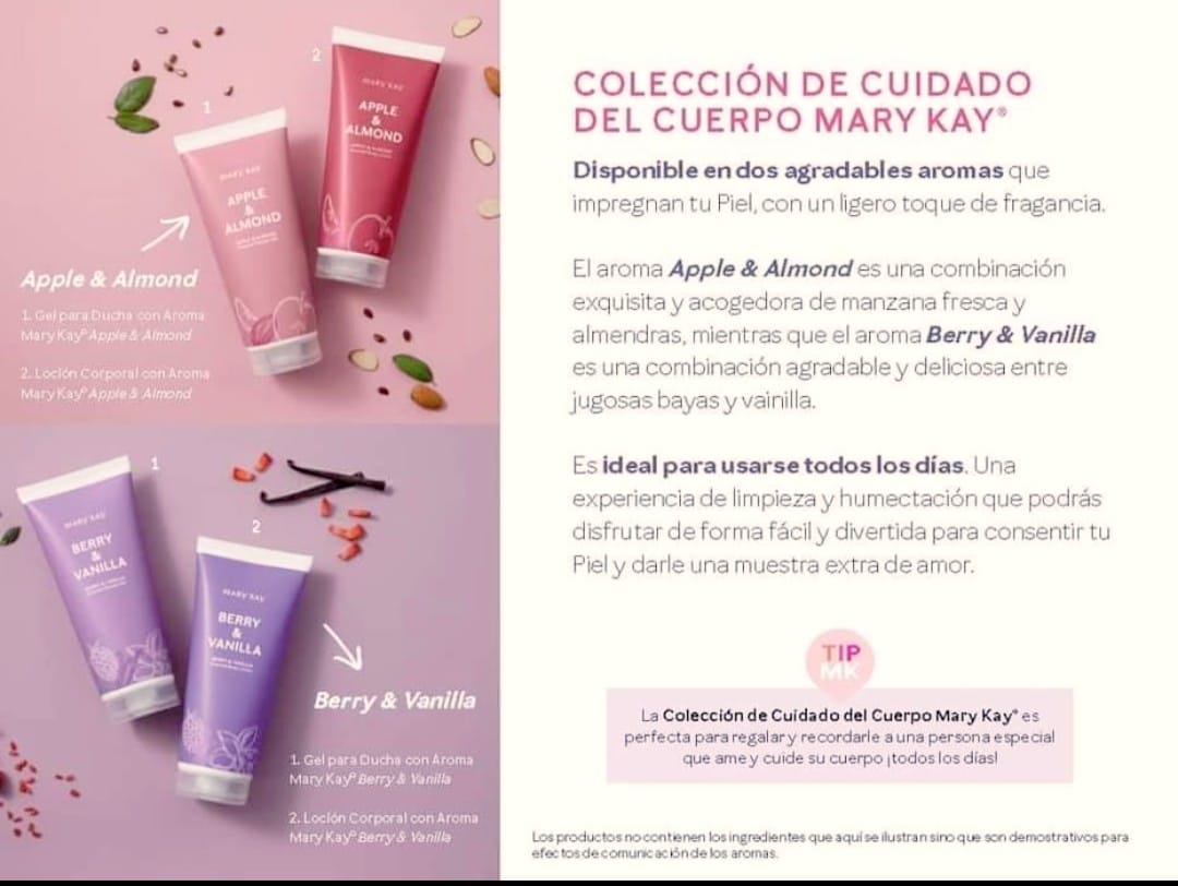 Set de cuidado Corporal Mary Kay Mora y Vainilla ( Gel de ducha y Loción Corporal)
