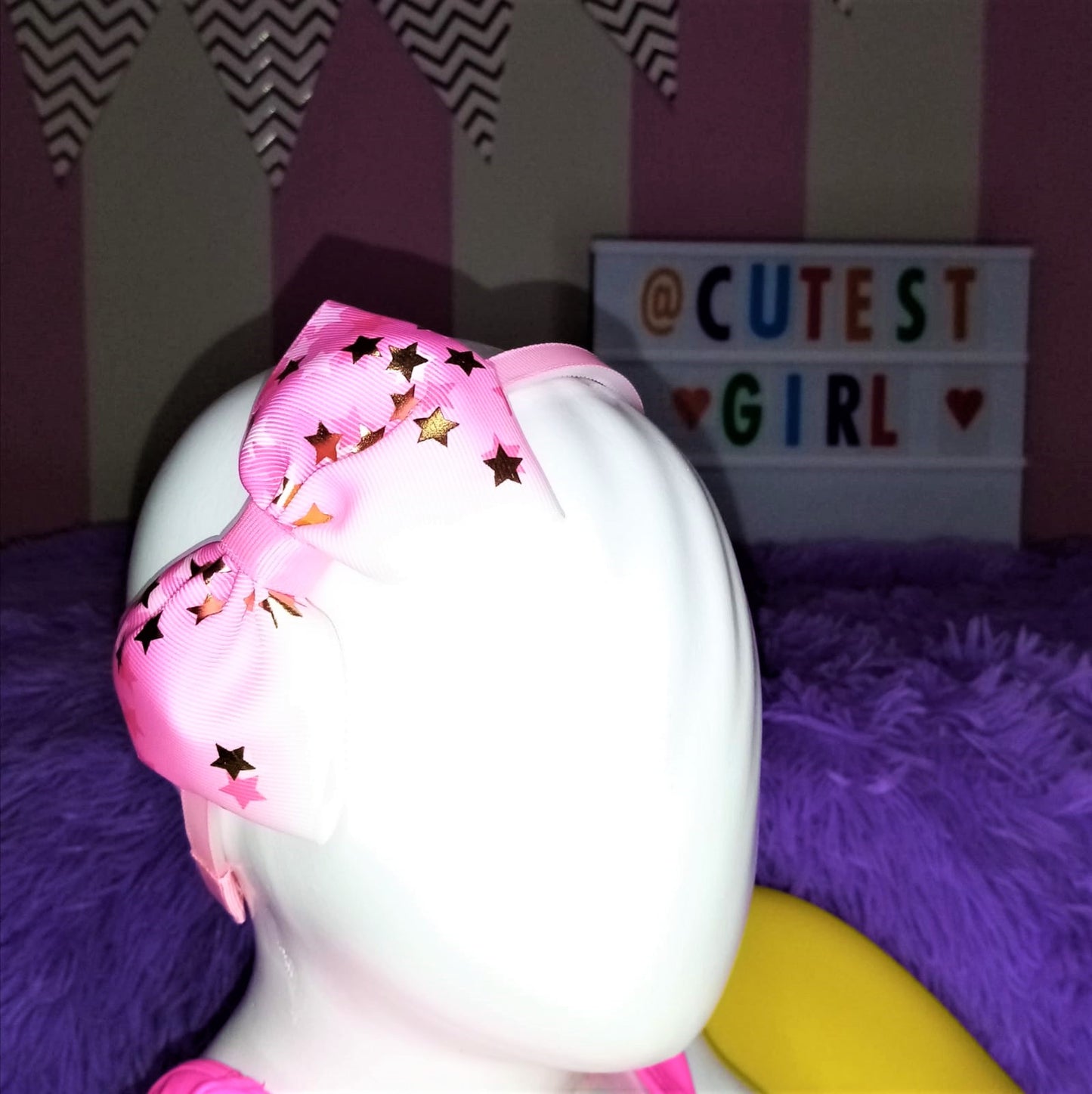 Vincha "Pink & Stars"