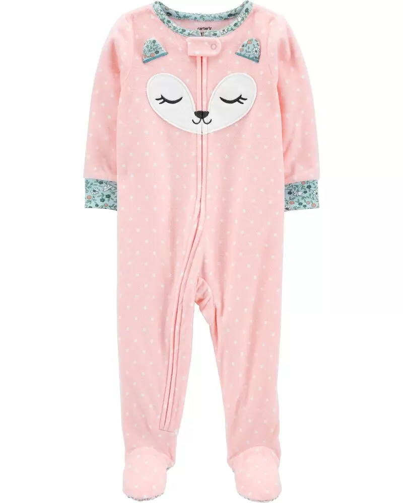 Pijama de felpa de 1 pieza - Zorro, Talla 12M.