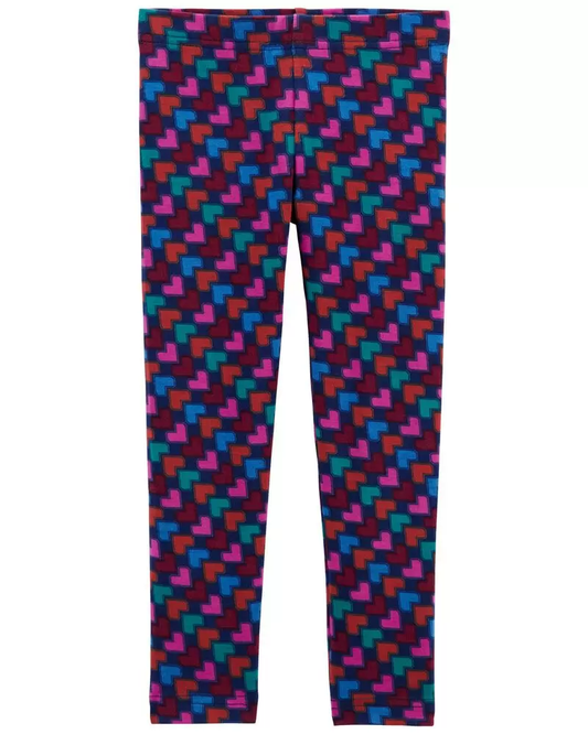Leggings con estampado digital de corazones, Talla 3T.