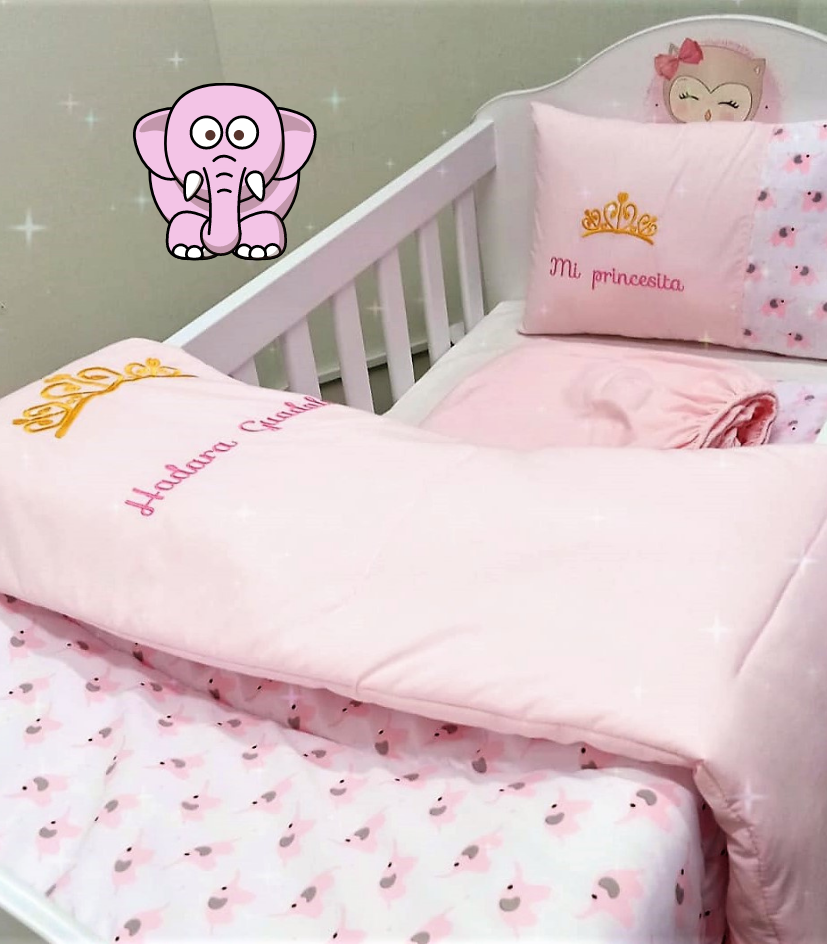 Set de Sábanas +Edredón para Cuna Personalizado (Estándar, colecho, corral)