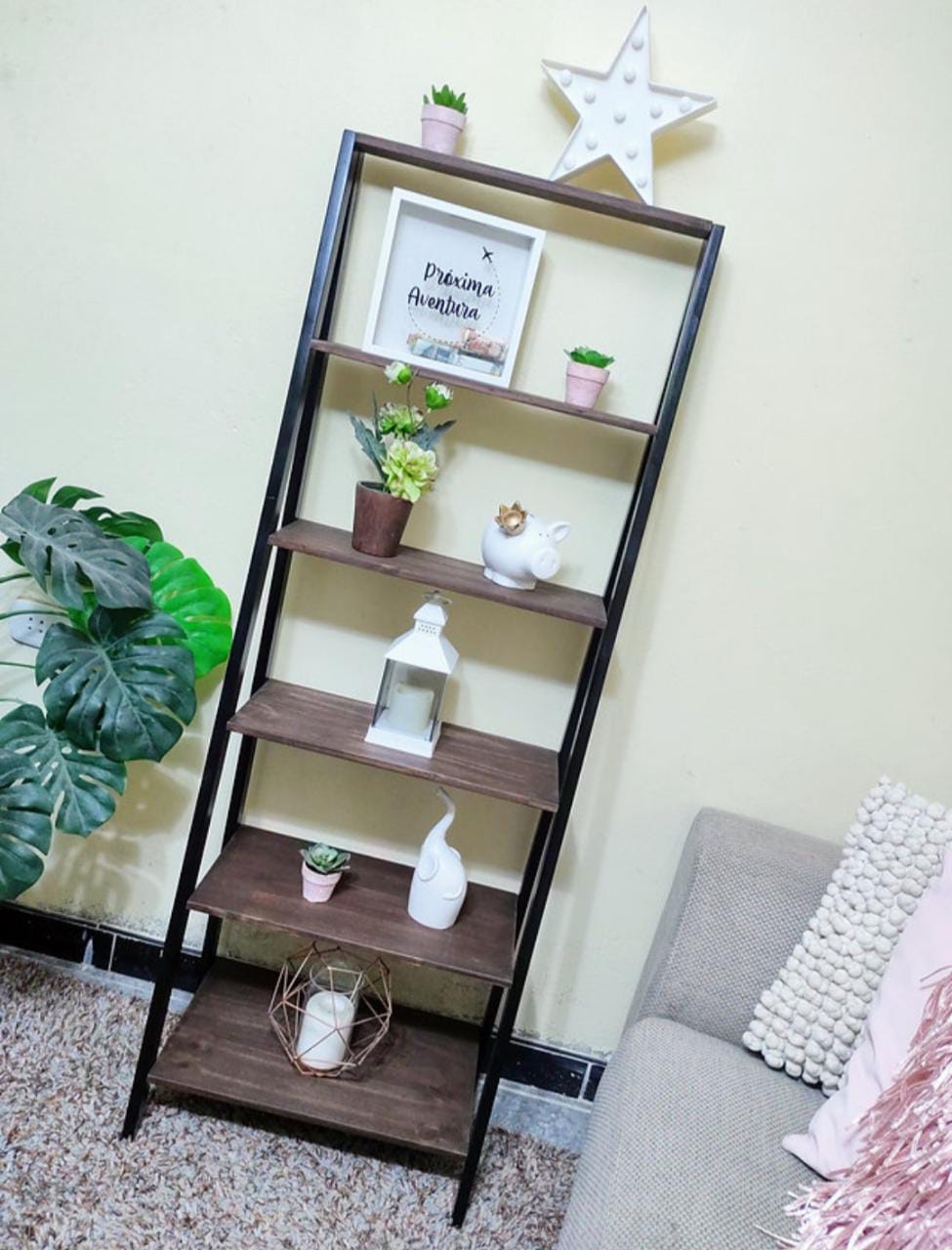 Estante escalera "Elegant" color Nogal