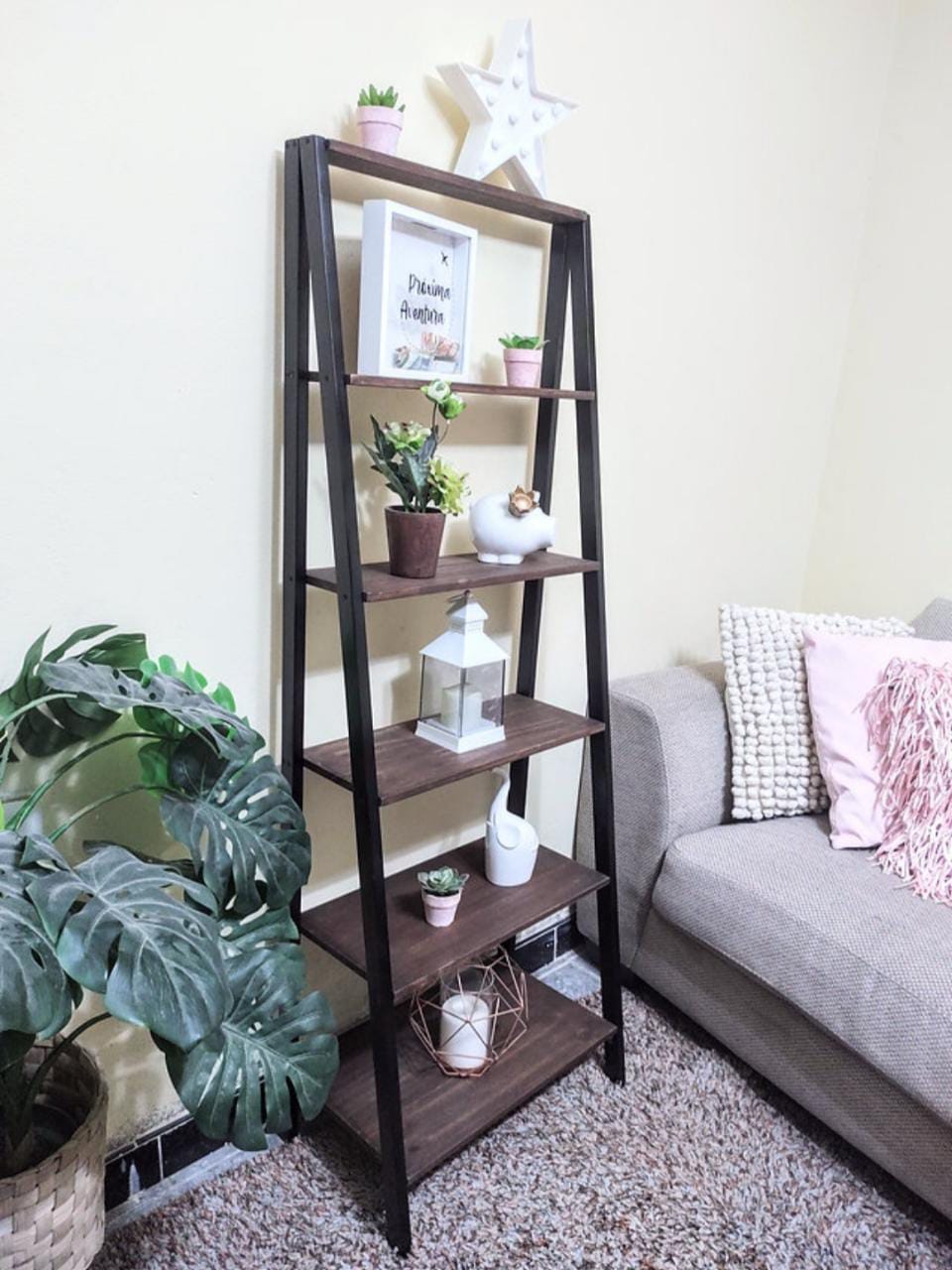 Estante escalera "Elegant" color Nogal