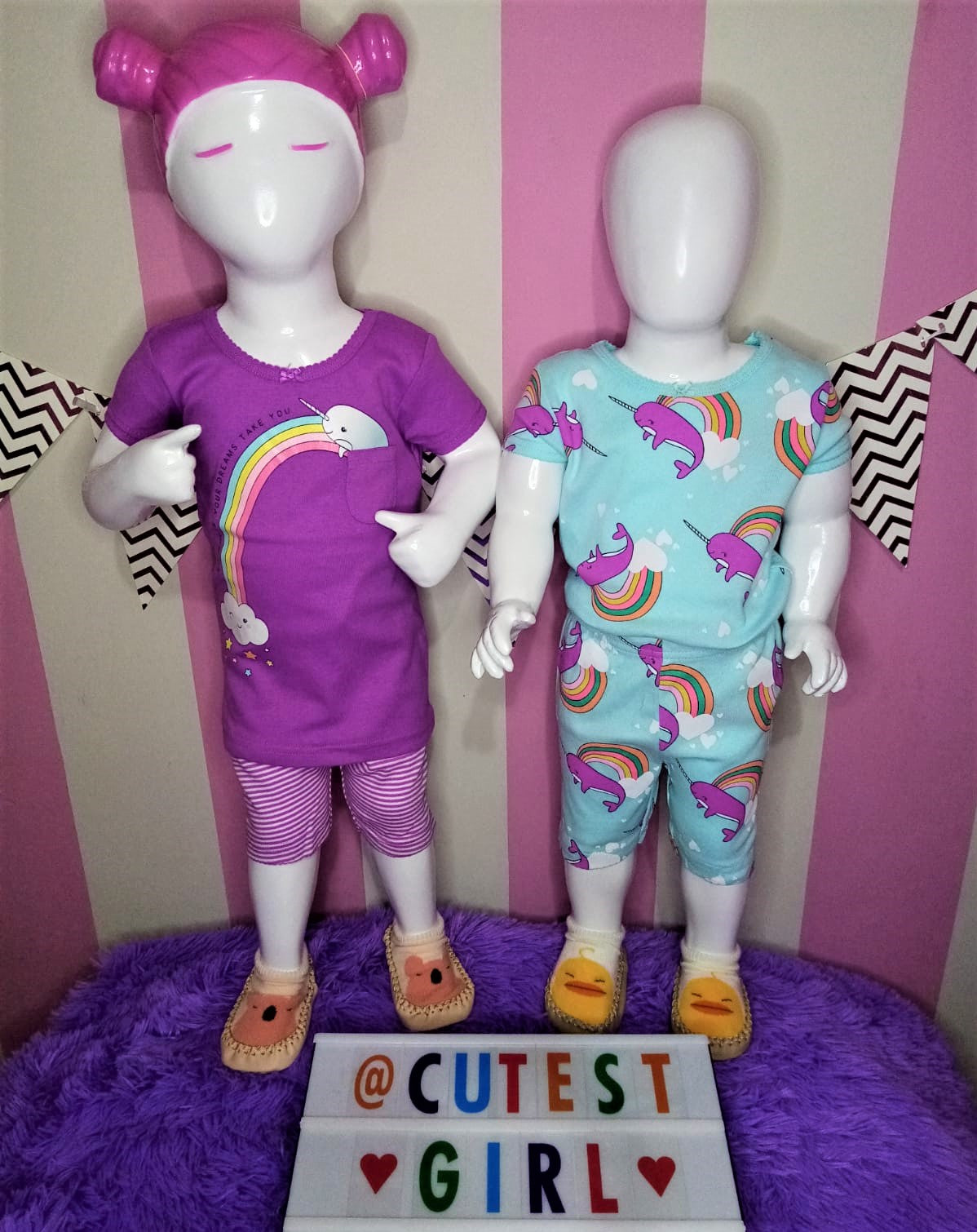 Pijama de Nerval 100% algodón ceñido, 4 piezas, Talla 2T.
