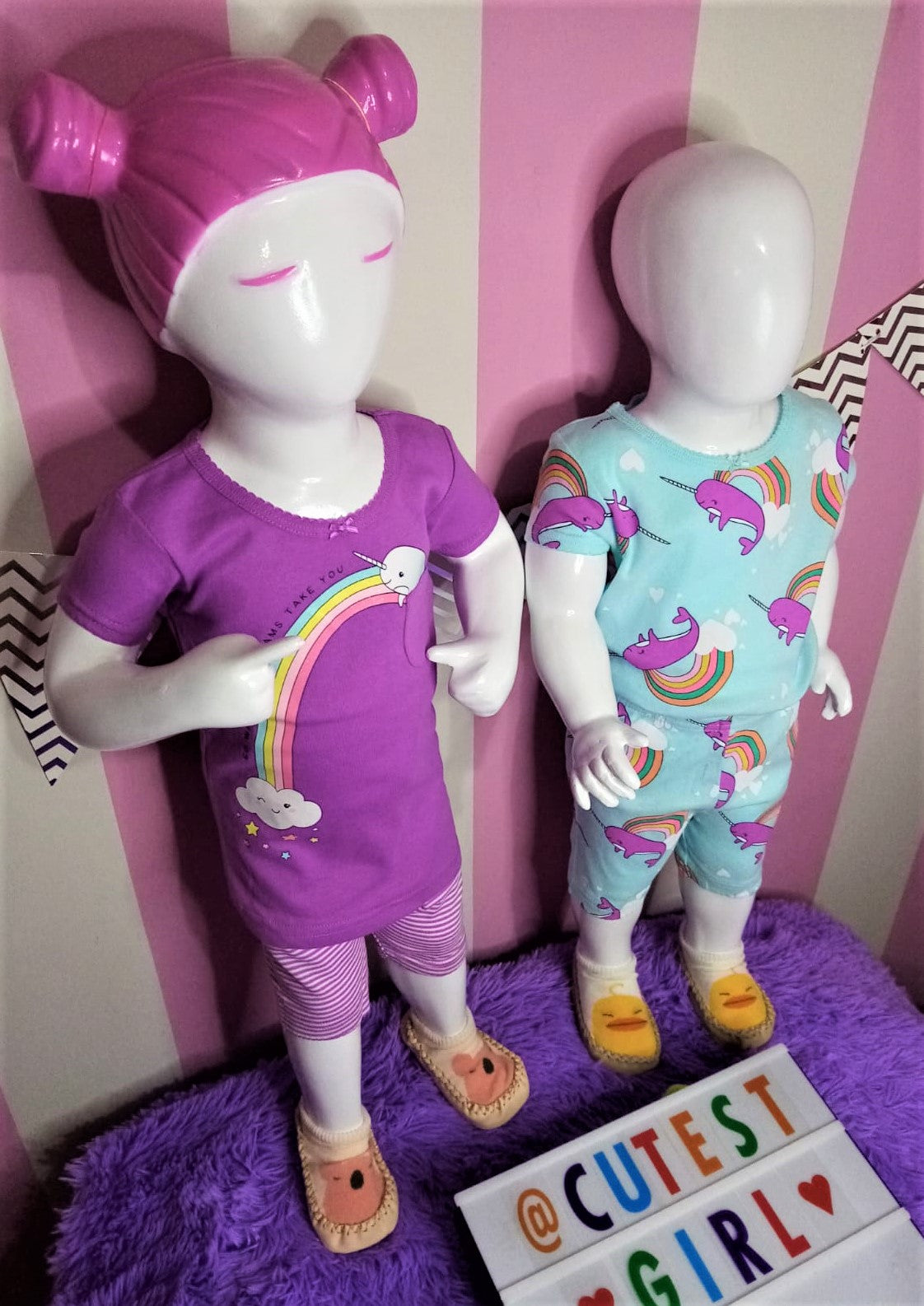 Pijama de Nerval 100% algodón ceñido, 4 piezas, Talla 2T.