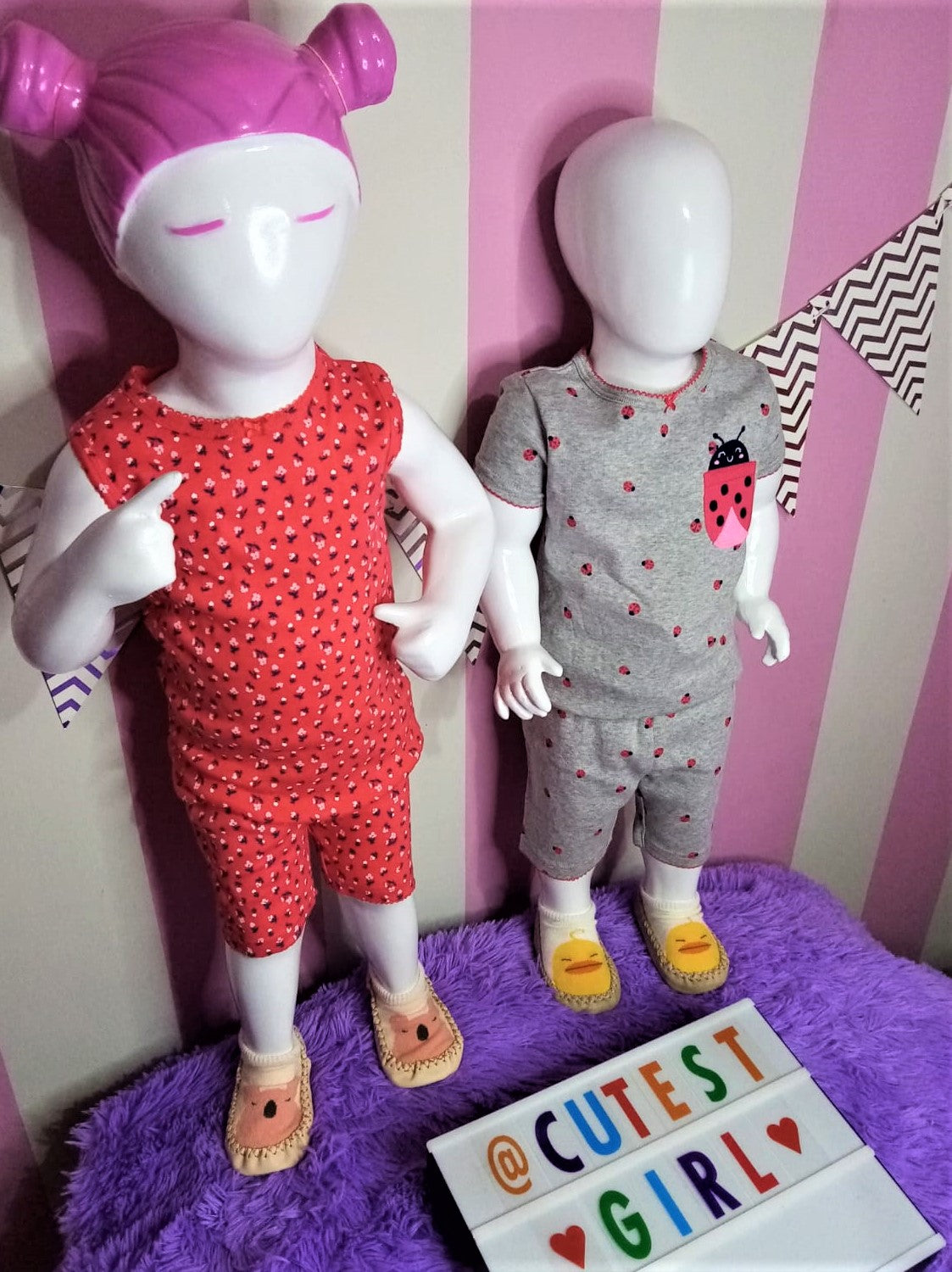 Pijama "Mariquita" 100% algodón ceñido, 4 piezas. Talla 2T.