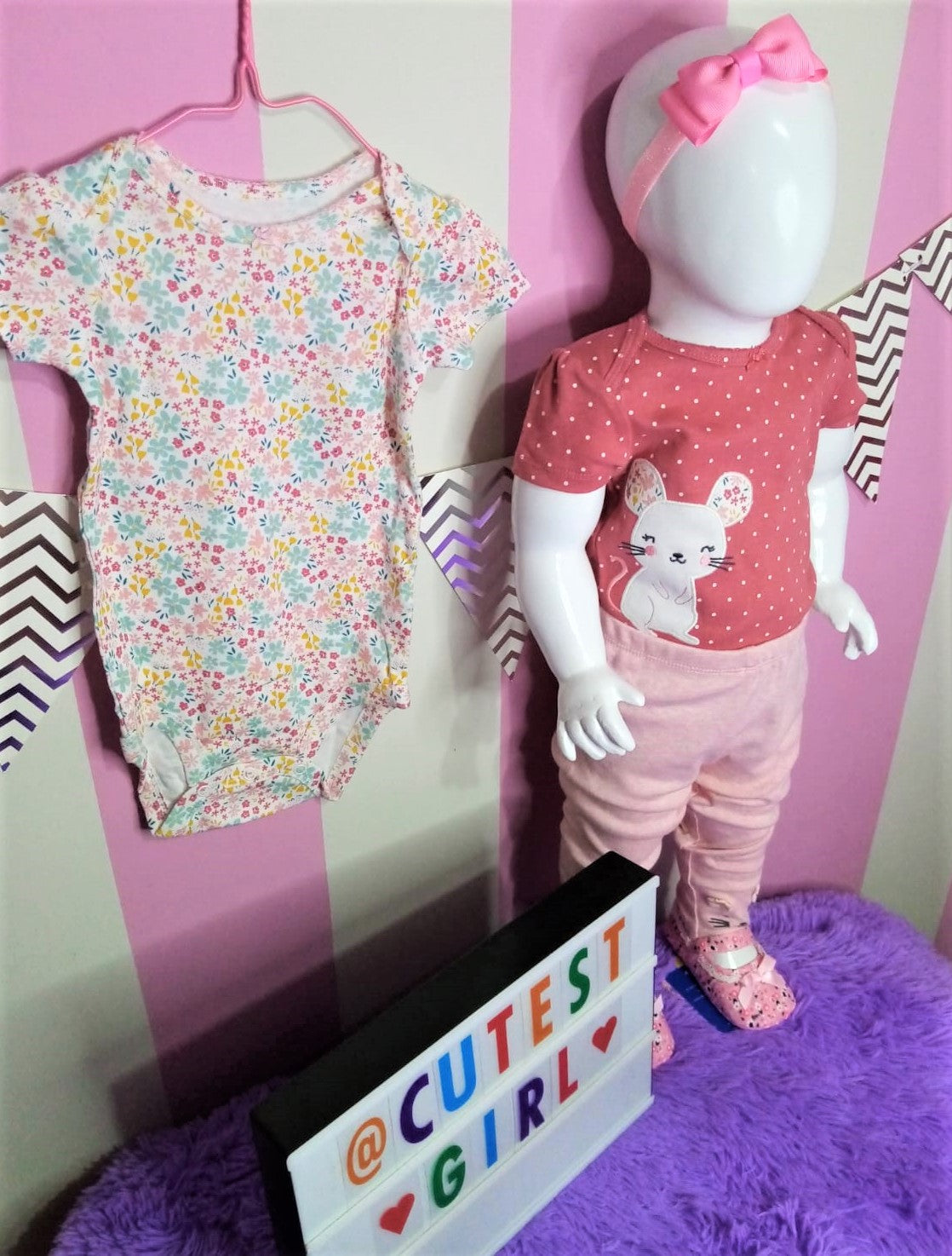 Conjunto de pantalón de 3 piezas - Ratoncito, Talla 12M.