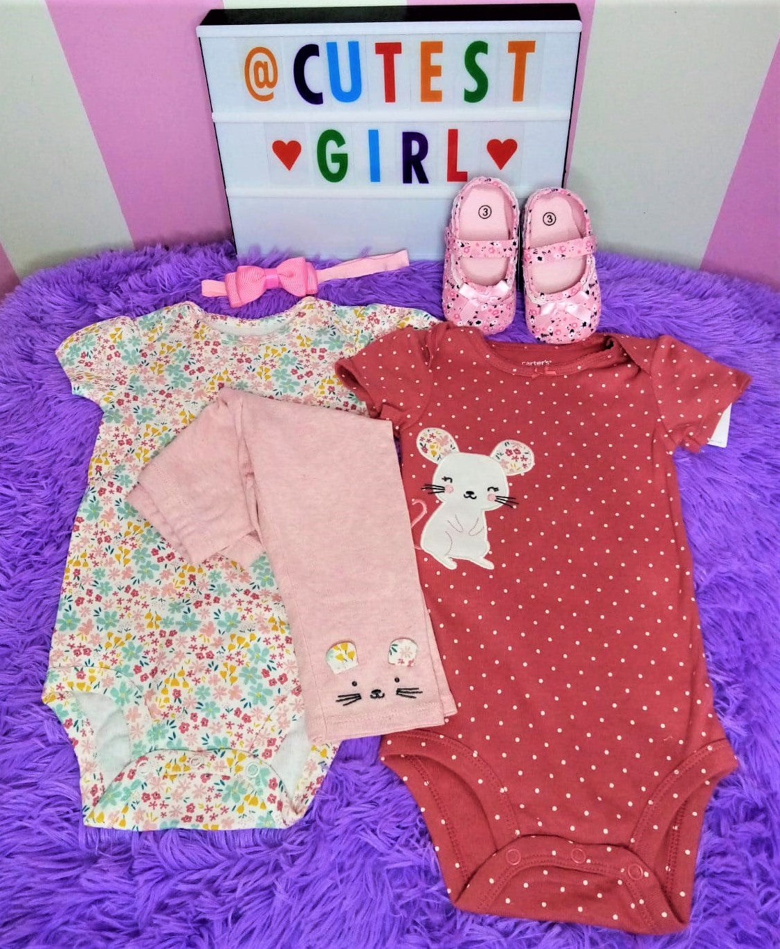 Conjunto de pantalón de 3 piezas - Ratoncito, Talla 12M.