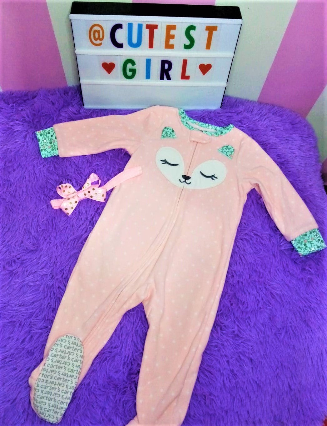 Pijama de felpa de 1 pieza - Zorro, Talla 12M.