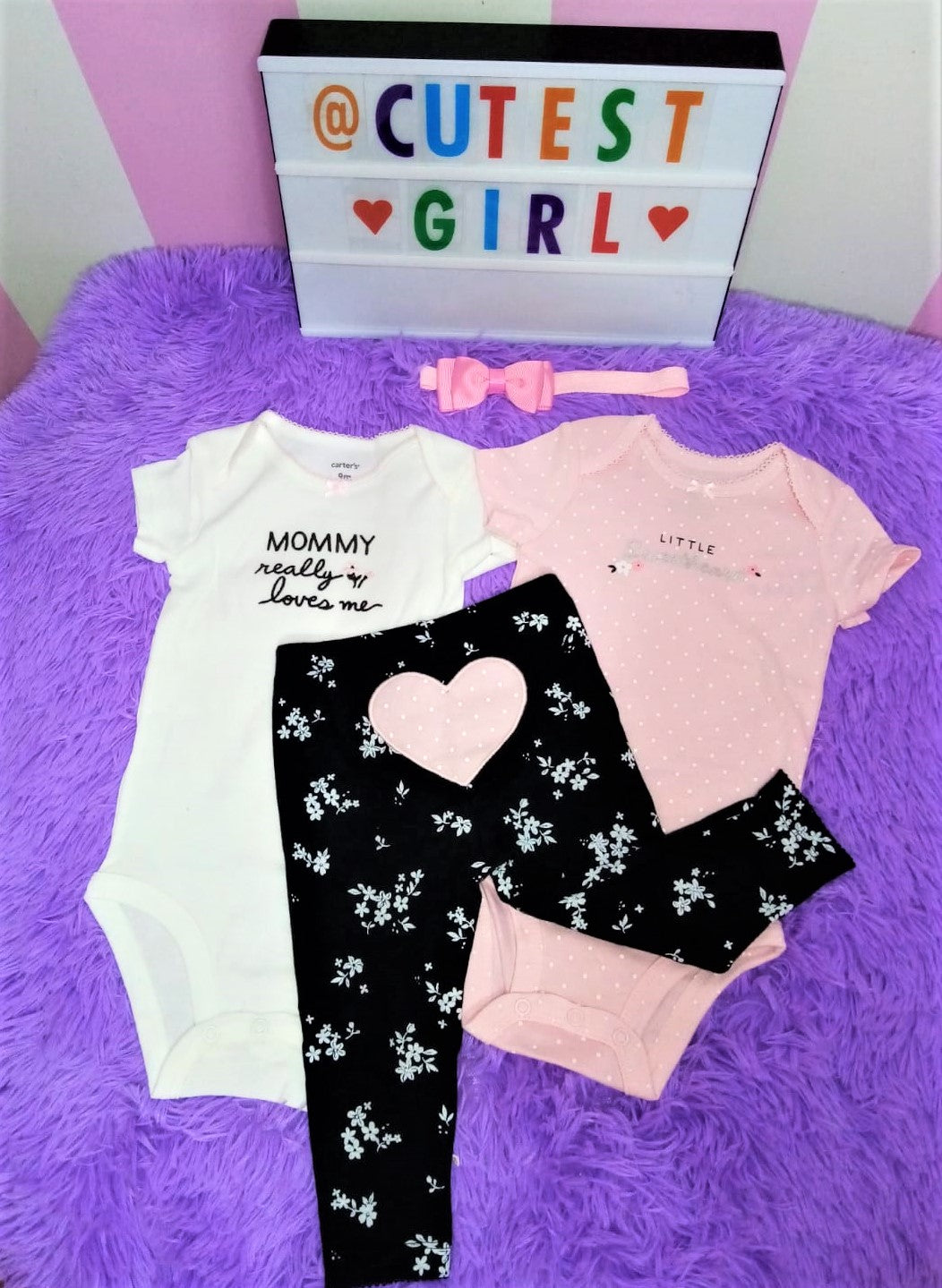 Conjunto de pantalón de 3 piezas - Corazón, Talla 9M.