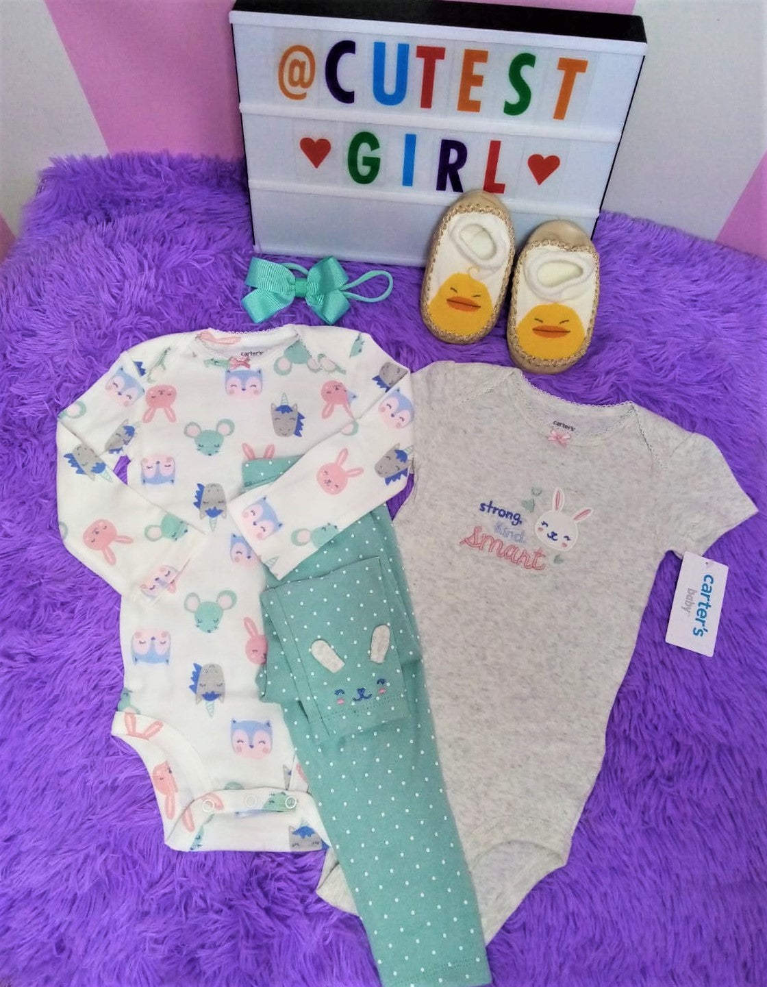 Conjunto de 3 Piezas - Conejito, Talla 12M.