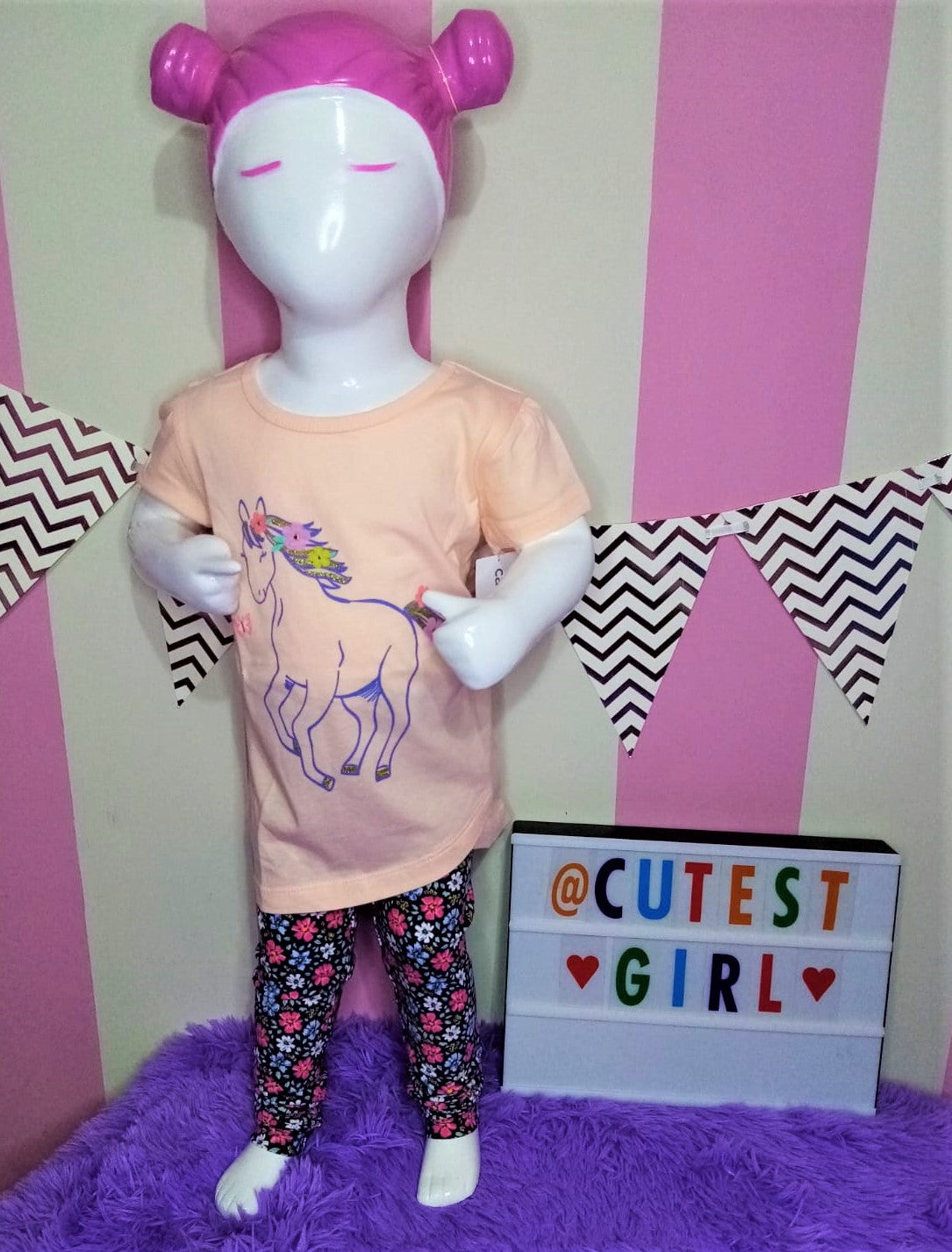 Camiseta de jersey de tulipán con purpurina, Talla 3T.