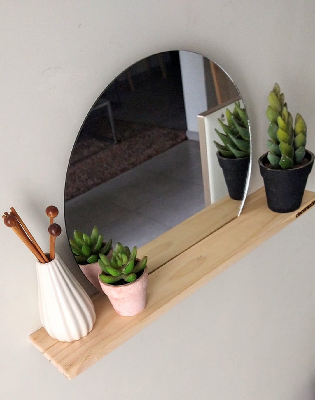 Espejo Escandinavo Redondo 33cm de diámetro