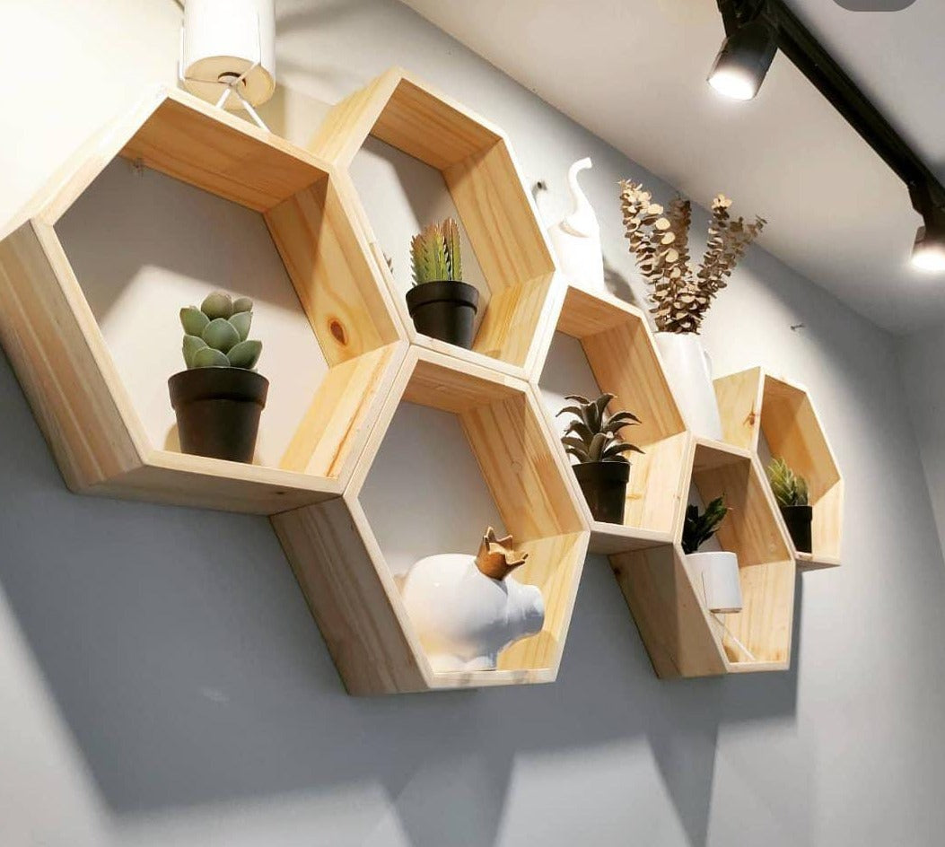 Repisa Hexagonal color natural