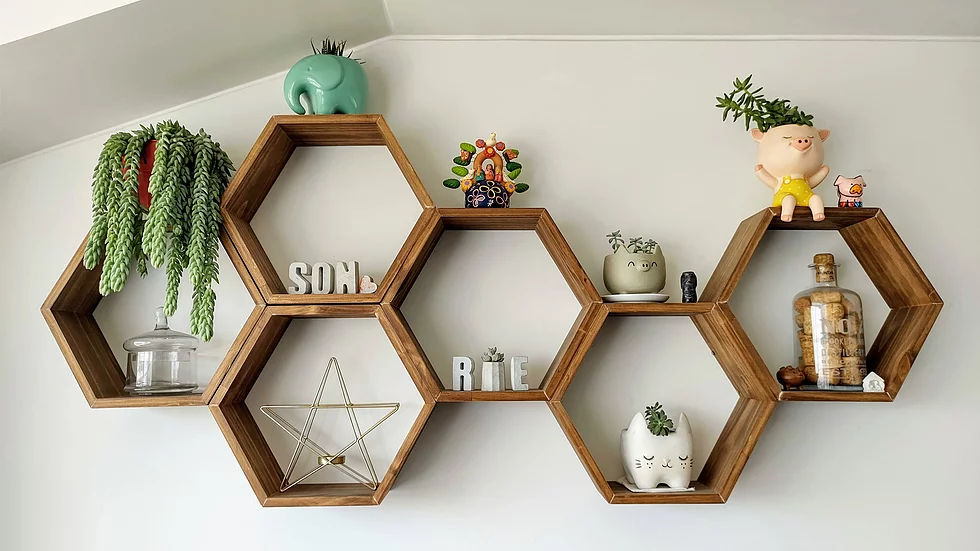 Repisa Hexagonal color Nogal