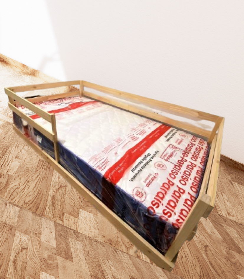 cama montessori con barandas