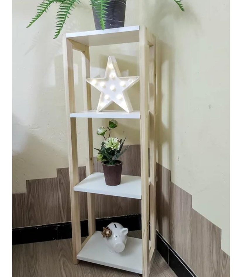 Esquinero Gio de madera y melamina con diseño moderno para organizar objetos en esquinas de sala, dormitorio u oficina