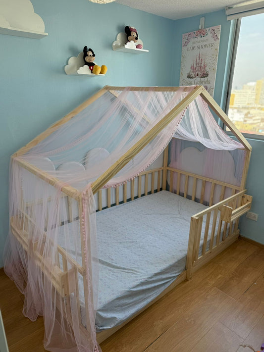 Tul para Cama Montessori o Cuna – Decoración Suave y Personalizada