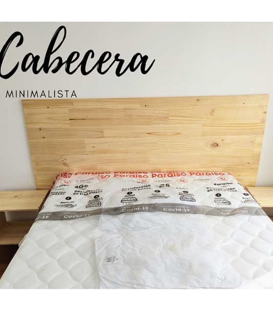 cabecera de cama de madera minimalista en pino para dormitorio estilo moderno
