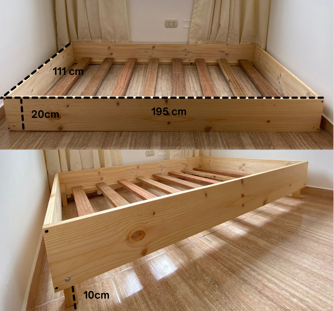 cama Montessori tipo tarima a nivel del suelo para bebés y niños