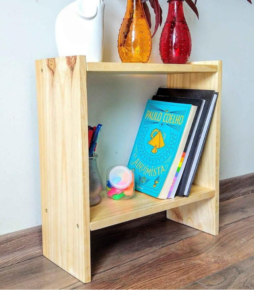 repisa organizadora de madera para baño en pino estante de pared moderno modelo Cute
