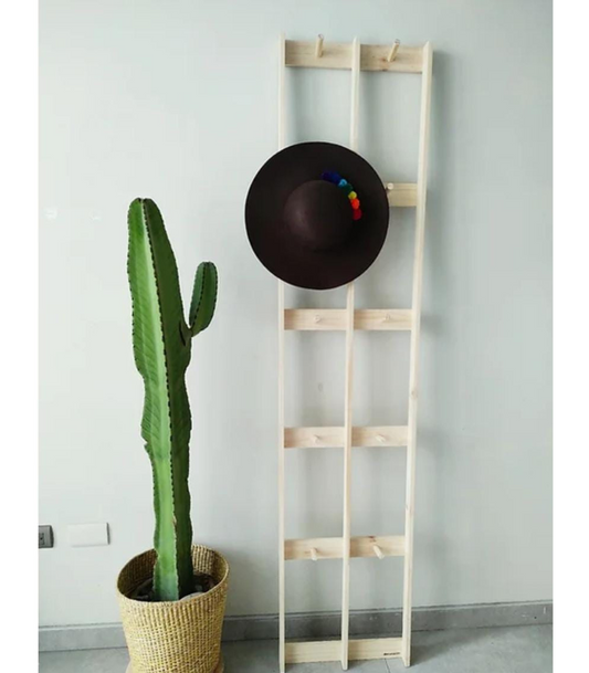 perchero de pared de madera minimalista en pino organizador de ropa moderno