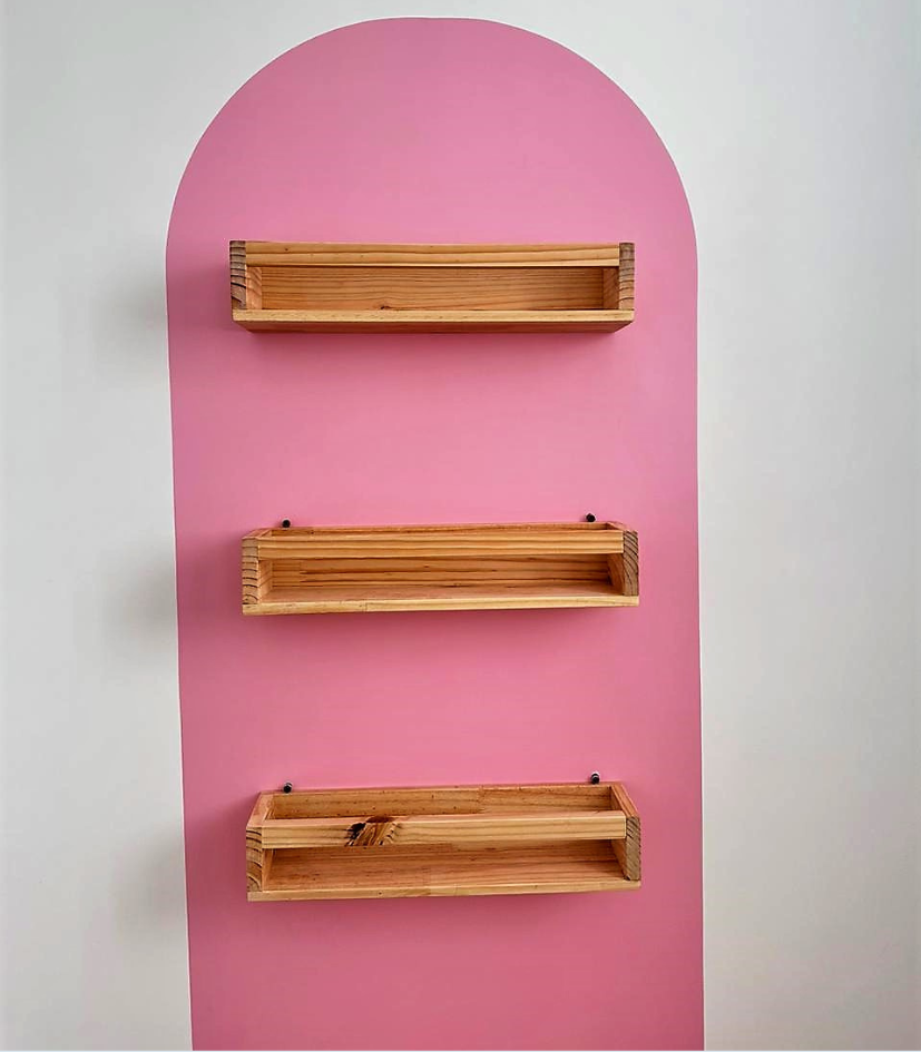 Repisa Librero Infantil Montessori Flotante de Madera modelo 