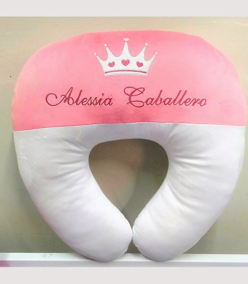 Almohada de lactancia "Princess Bicolor" Hipoalergénica (Personalizada a pedido)
